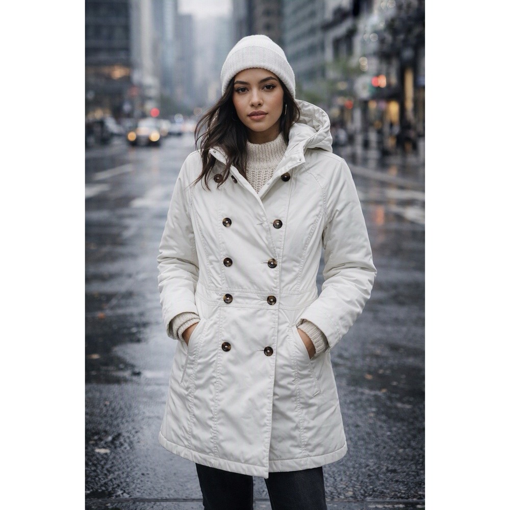 The North Face Hooded Parka Coat Medium White